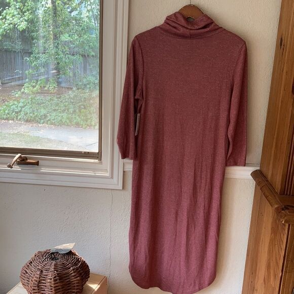 Bobeau Women’s Chic Boho Pullover Cowl Neck MIDI Dress - Picture 6 of 10